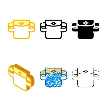 Elastic pocket color icon vector concepts Stock Illustration