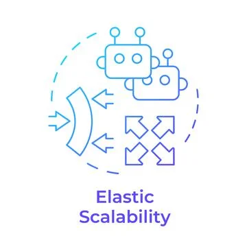 Elastic scalability blue gradient concept icon Stock Illustration