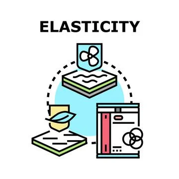 Elasticity concept with product material properties diagram Stock Illustration