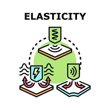 Elasticity concept with spring and flexible material icons Stock Illustration