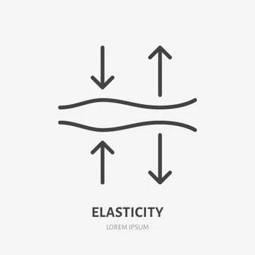 Elasticity line icon, vector pictogram of elastic material. Skincare Illustrazione stock