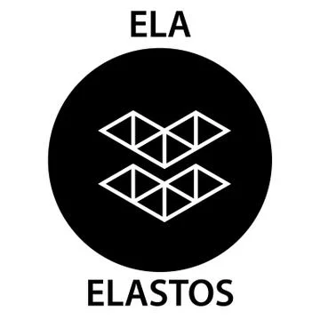 Elastos Coin cryptocurrency blockchain icon. Virtual electronic, internet mon Illustrazione stock