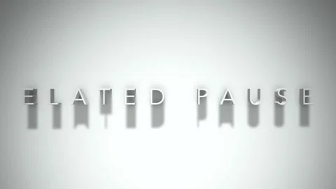 Elated pause 3D title animation white text on a white background Stock Footage 299747809