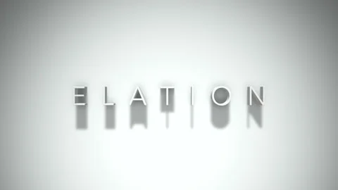 Elation 3D title animation text with shadows on a white background 스톡 동영상 258752149