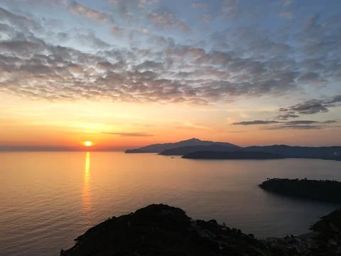 Elba at sunset Stock Photos