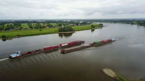 Elbe from the air Video stock 87421300