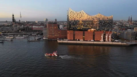 Elbe philharmonic hall Stock Footage 96005631