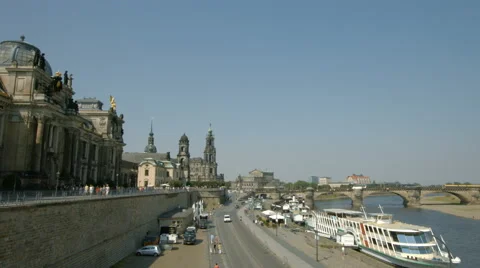Elbe river bank in Dresden Vídeo Stock 65004446