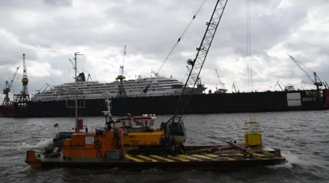 On the Elbe river Video stock 62931413