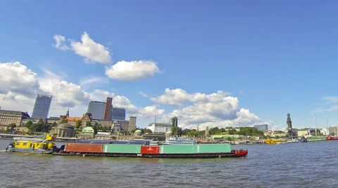 Elbe river in Hamburg, Germany Stock Footage 40314823