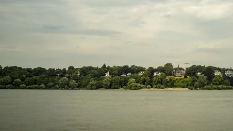 Elbe river panning time lapse Stock Footage 95456612