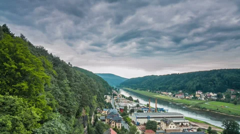 Elbe River Time Lapse Stock Footage
