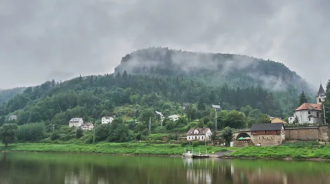 Elbe River Time Lapse Stock Footage 28504870
