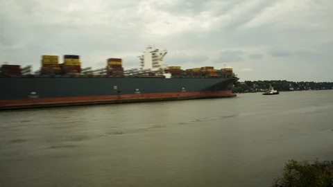 Elbe river time lapse Stock Footage 95456161