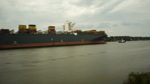 Elbe river time lapse Stock Footage 95456465