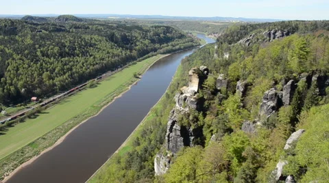 Elbe river valley Stock Footage 39988829