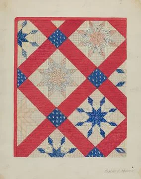 Elbert S Mowery, Patchwork Quilt, c 1936 Patchwork Quilt Copyright: xpiema... Stock Photos