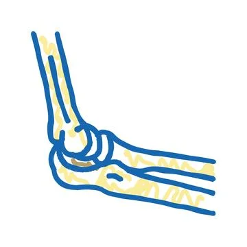 Elbow bone icon doodle illustration Stock Illustration
