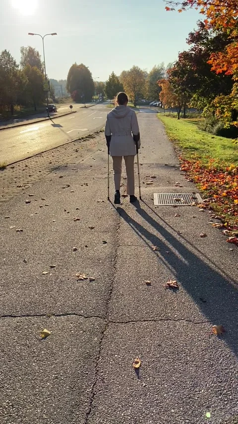 Elbow Crutches Stock Footage 162117602