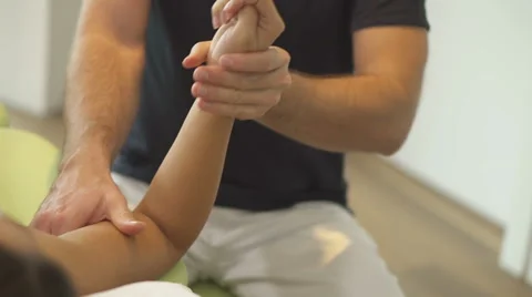 Elbow joint therapy Stock Footage 42884134