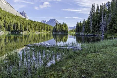 Elbow Lake in the Elbow Pass of Kananaskis Country Stock Photos