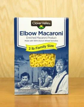 Elbow macaroni box 库存照片