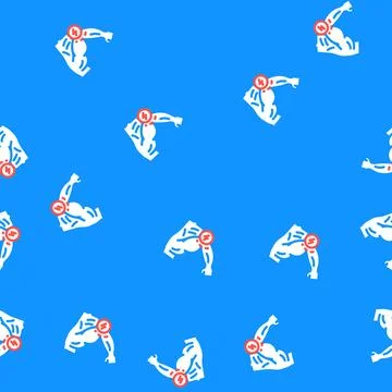 Elbow pain body ache vector seamless pattern Stock Illustration