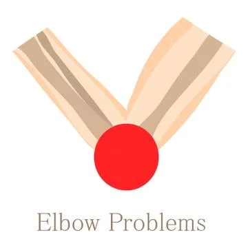 Elbow problem icon, cartoon style Stock Illustration