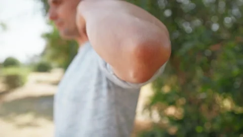 Elbow Slow Movement For Stretching Stock Footage 276854461