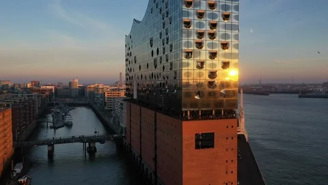 Elbphilharmonie_sunset Stock Footage 101072495