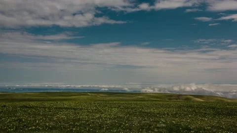 Elbrus area. caucasian mountains. clouds moving Timelapse hyperlapse Stock Footage 137883117