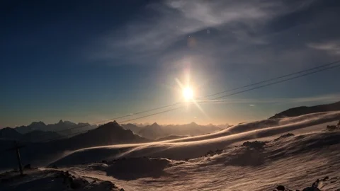 Elbrus evening 4 Stock Footage 98760030