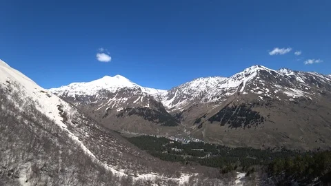 Elbrus mount view from the cable railway Stock Footage 89815410