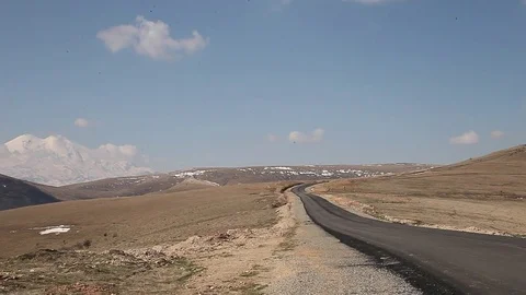 Elbrus mountain and the road (caucasus) Stock Footage 83776130