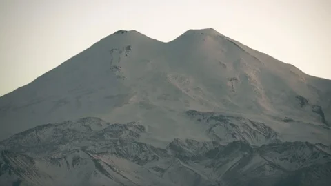 Elbrus volcano at sunset Mountain Ranges Stock Footage 98450671