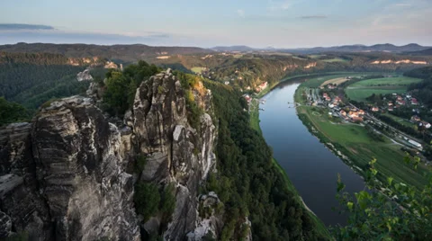 Elbsandsteingebirge timelapse 스톡 동영상 28222079