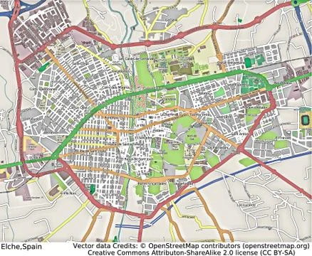 Elche Spain aerial view Stock Illustration