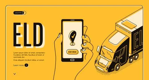 Eld electronic logging device isometric landing Stock Illustration