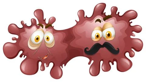 Elder faces on brown splash Illustrazione stock