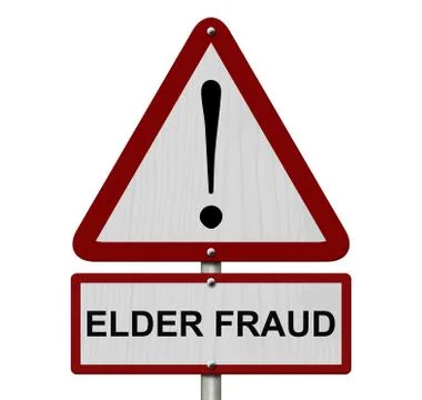 Elder fraud caution sign Illustrazione stock