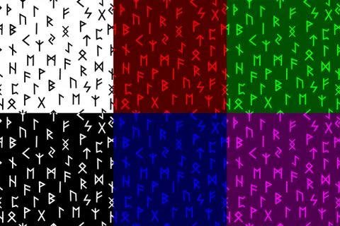 Elder Futhark runes seamless pattern.. Stock Illustration