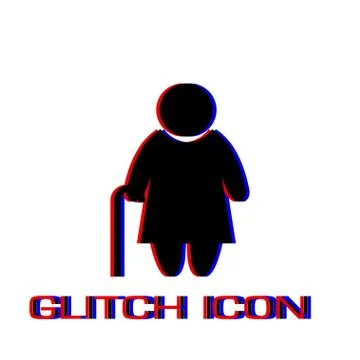 Elder lady icon flat Stock Illustration