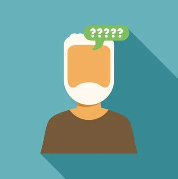 Elder man having questions, experiencing confusion and forgetfulness 스톡 일러스트