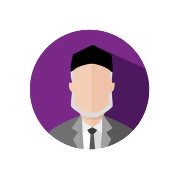 Elder Man Simple Flat Circular Icon Vector Illustration Graphic Ilustração Stock