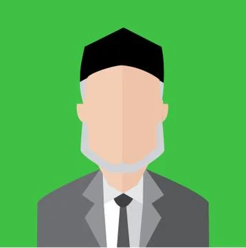 Elder Man Simple Flat Portrait Vector Illustration Stock Illustration