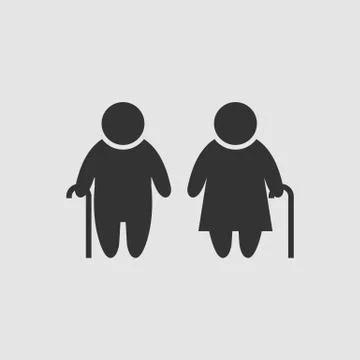 Elder People icon flat Stock Illustration