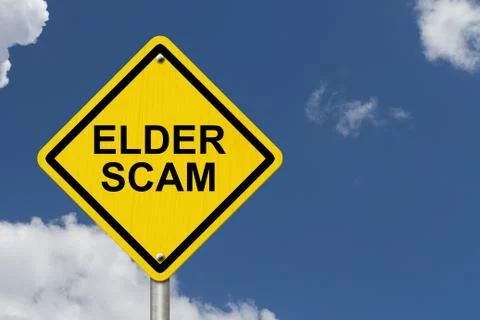 Elder scam warning sign Stock Illustration
