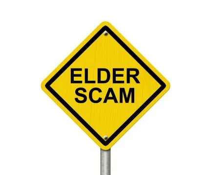 Elder scam warning sign Stock Illustration
