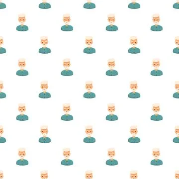 Elder senior man pattern repeating avatar character Stock Illustration
