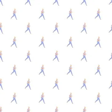Elder woman running pattern exercising for health and fitness Stock Illustration